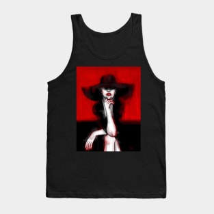 Portrait of a lady in black Tank Top